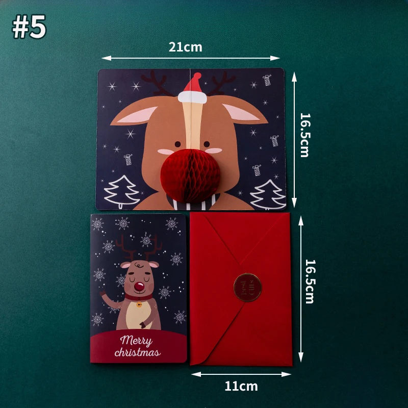 Festliche Faltkarten zum Frohen Weihnachtsfest und Neujahr