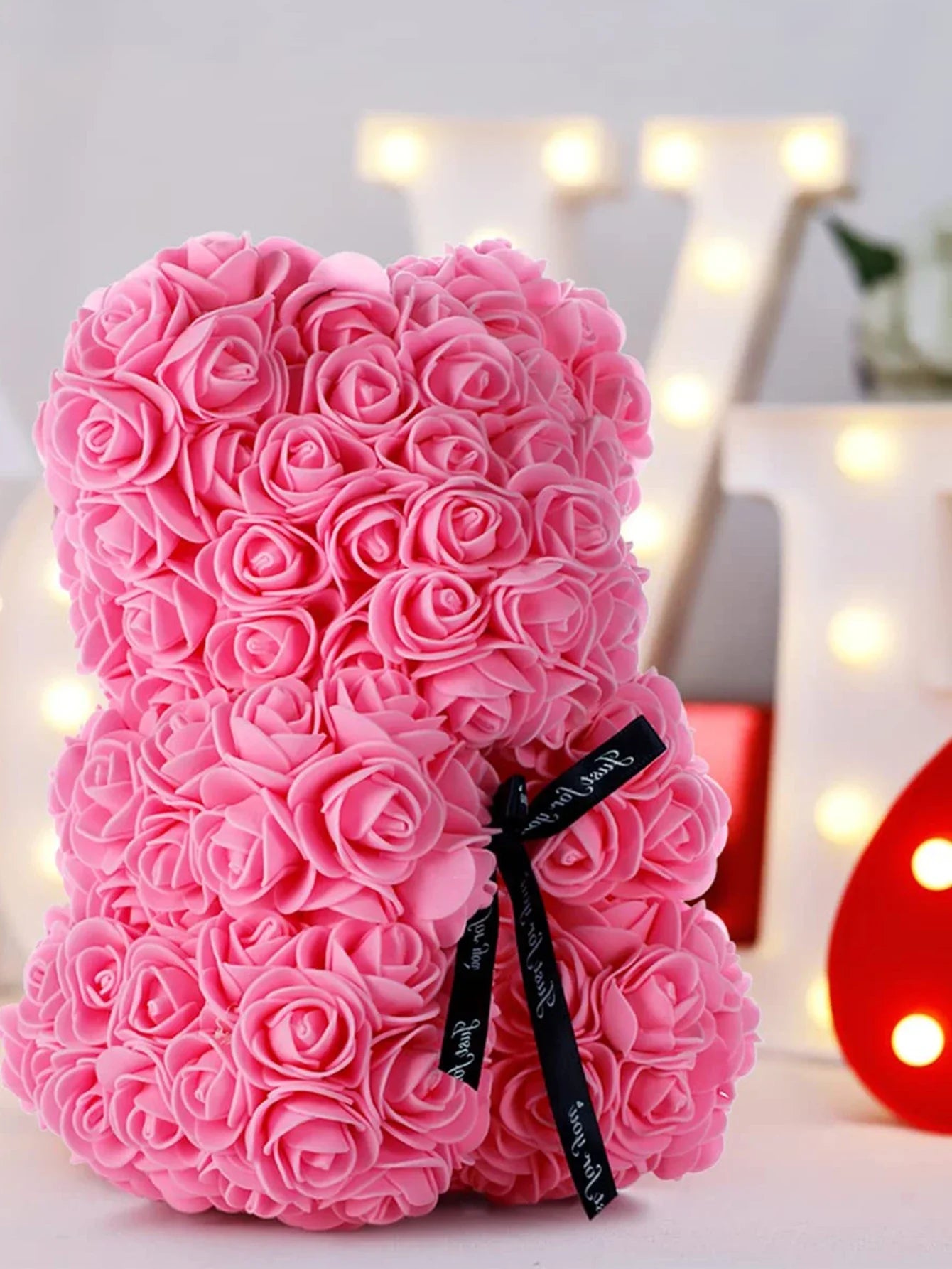 Ewige Rose Teddybär 25m Künstliche Blumen Geschenk und Dekoration-Yabubest - Home & More