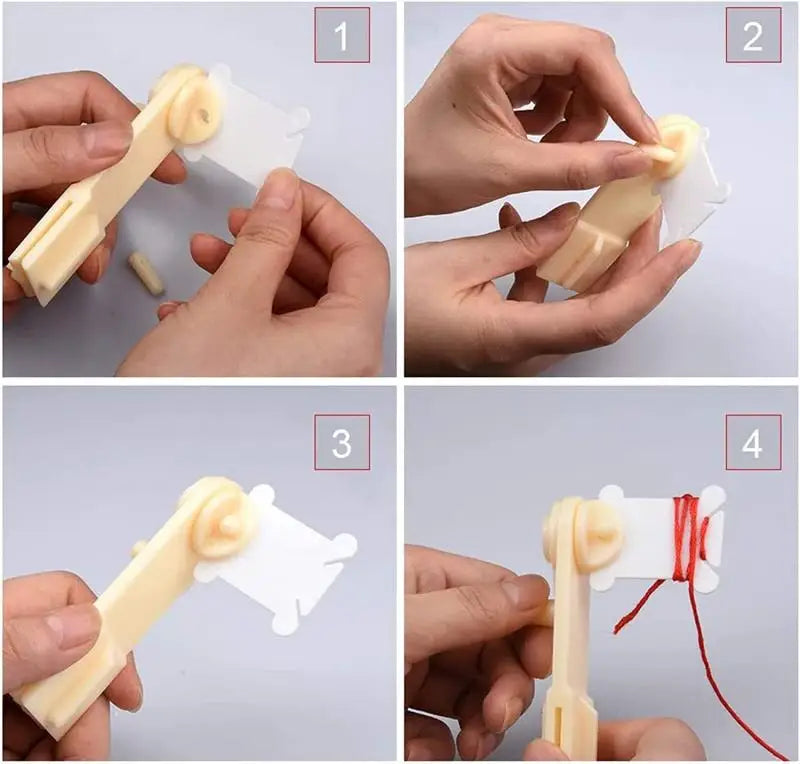 Kunststoff Zahnseide Spulen mit Wickler Kreuzstich Karte Fadenhalter Set