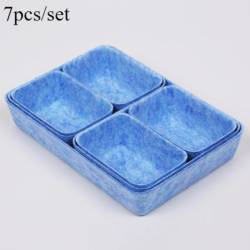 Praktischer 7-teiliges Filz Organizer Set für Schreibtisch