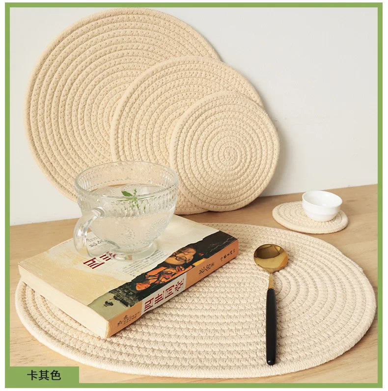 Seil Gewebtes Tischset Baumwolle, Isolierend, fuer Esstisch Kuech