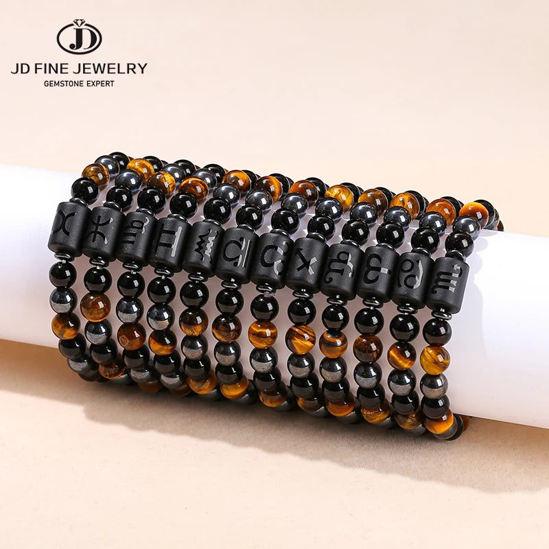 Natürliche Halbedelstein Armbänder mit Sternzeichen Motiven für Damen und Herren