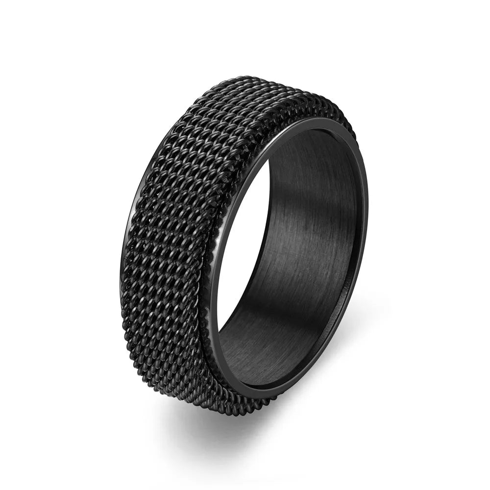 Drehbarer Edelstahl Spinner Ring mit 8mm Breite für Entspannung