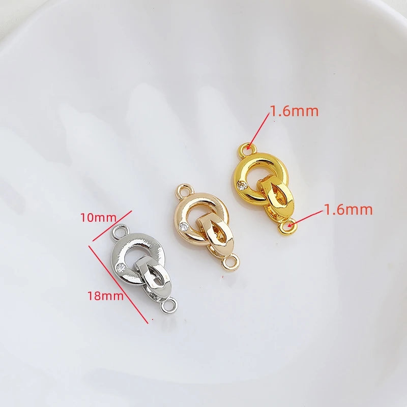 2 Stück vergoldete Messing Faltschließen für DIY Armband - Halskette
