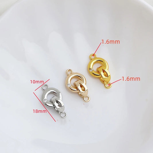 2 Stück vergoldete Messing Faltschließen für DIY Armband - Halskette