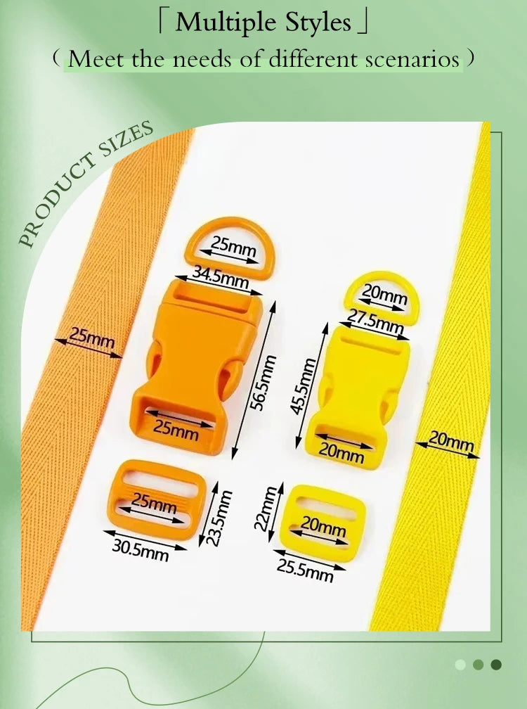 Meetee Kunststoff D-Ring Gurtband mit Schnalle – 20/25mm Sets-Yabubest - Home & More