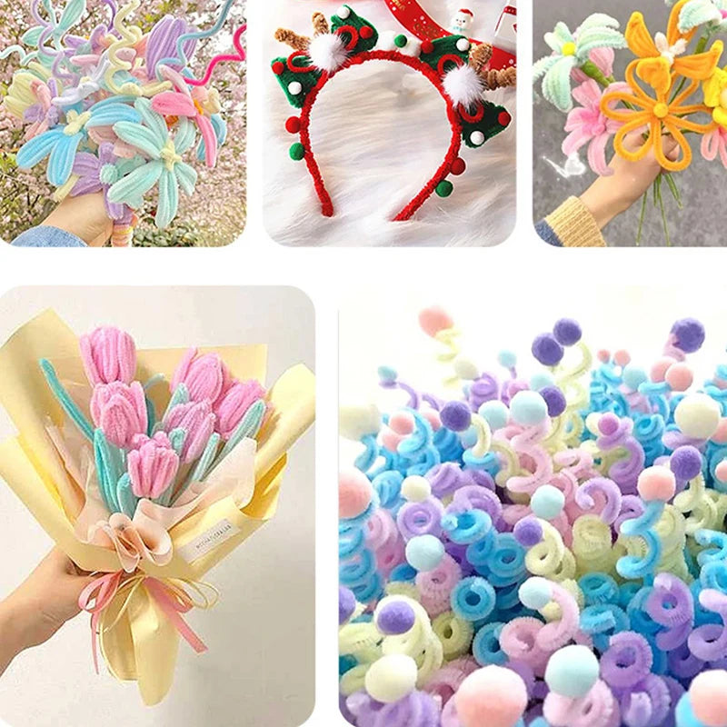 100er Set Bastelstäbchen für Kinder DIY Kreatives Spielzeug Zubehör