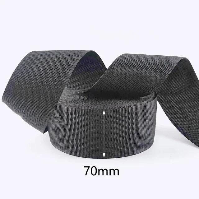Schwarzes Nylon-Gurtband 20-100 mm für Taschen und Sicherheitsgurte