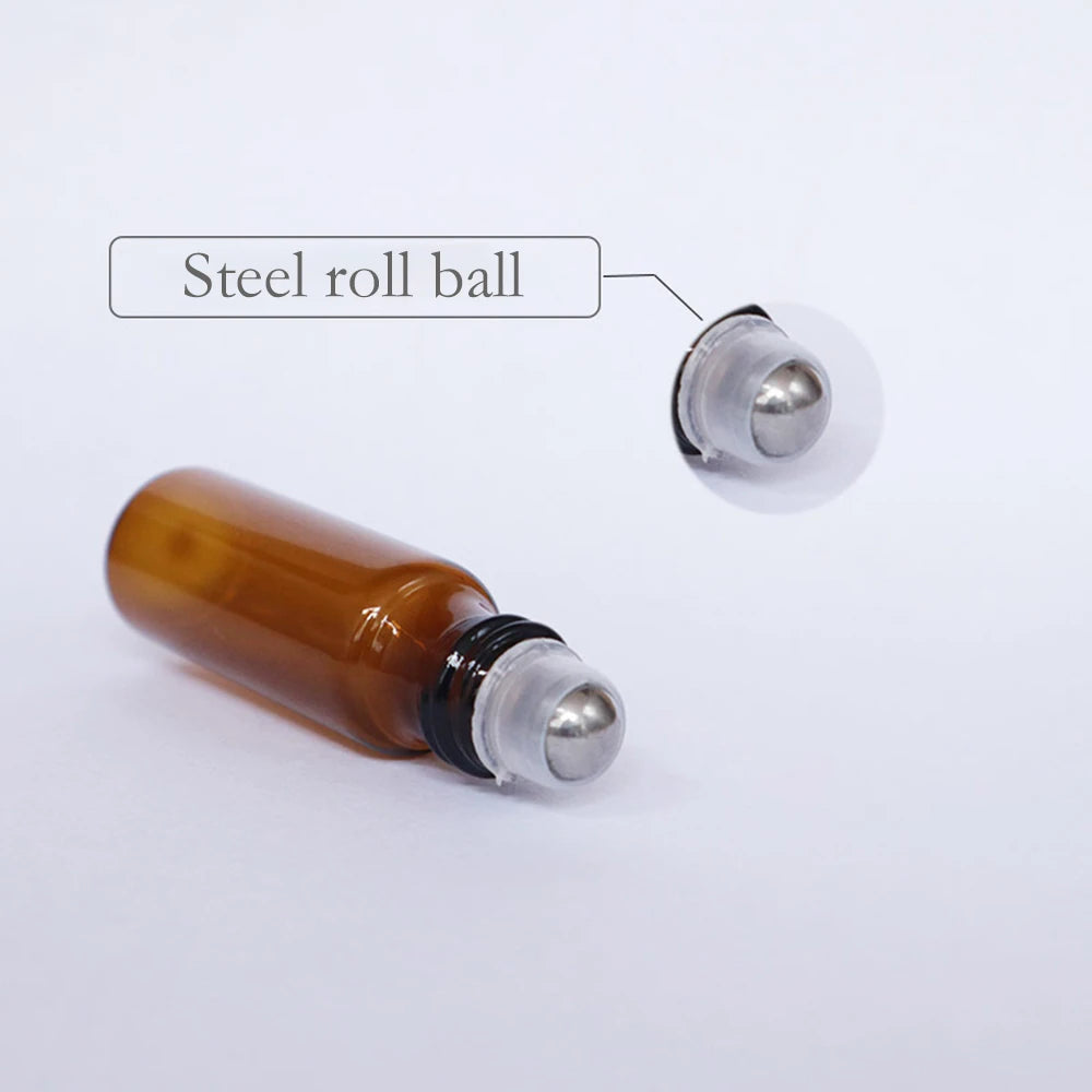 Bernsteinfarbene Glas Rollflaschen für Ätherische Öle und Parfüm