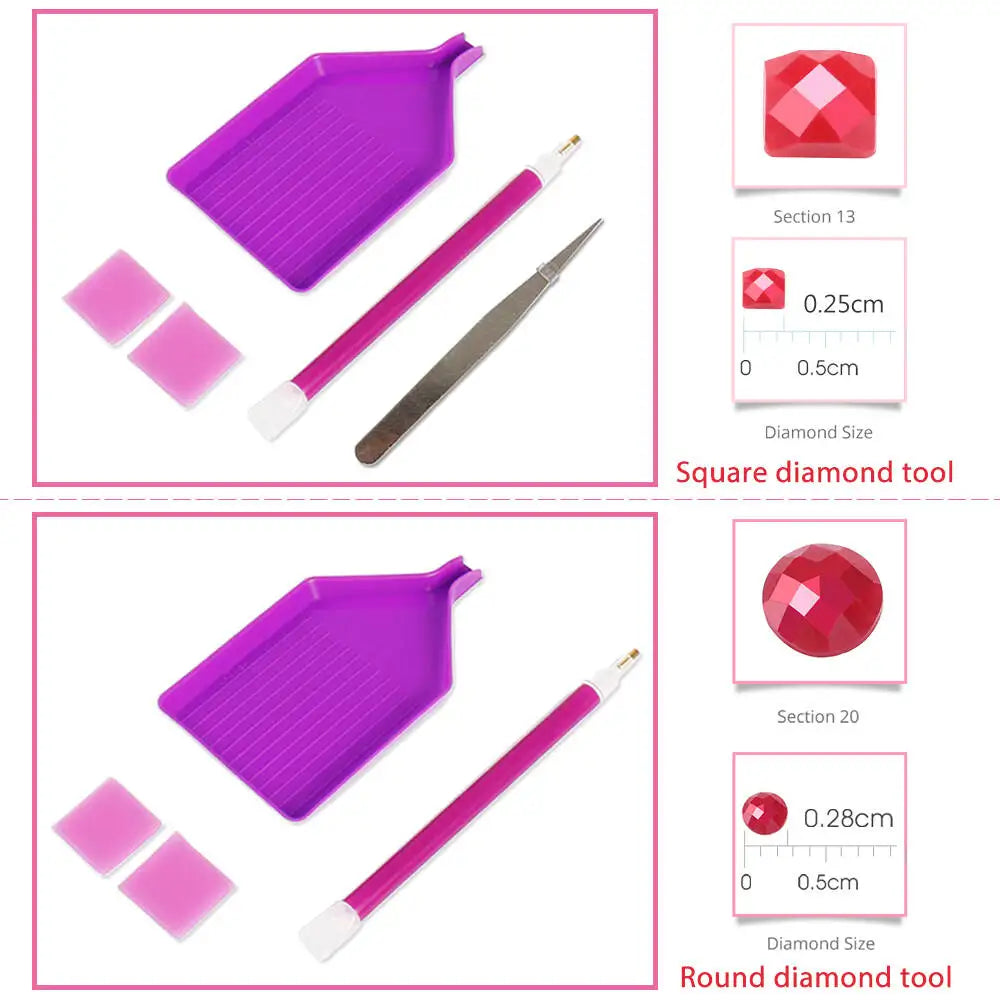 DIY Diamant Mosaik Set Bär Motiv Runde Diamant Malerei zum Selbermachen