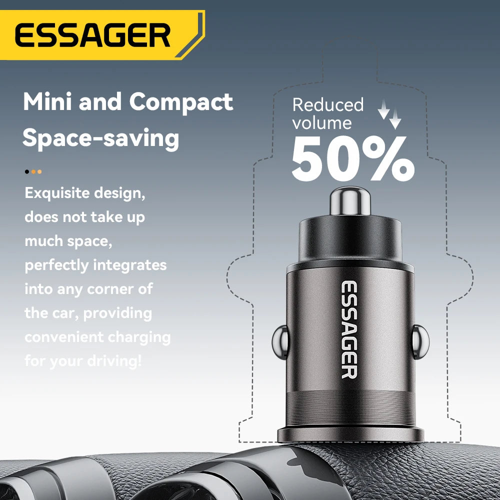 45W Auto Ladegerät Typ C - USB-A mit Quick Charge für alle Geräte