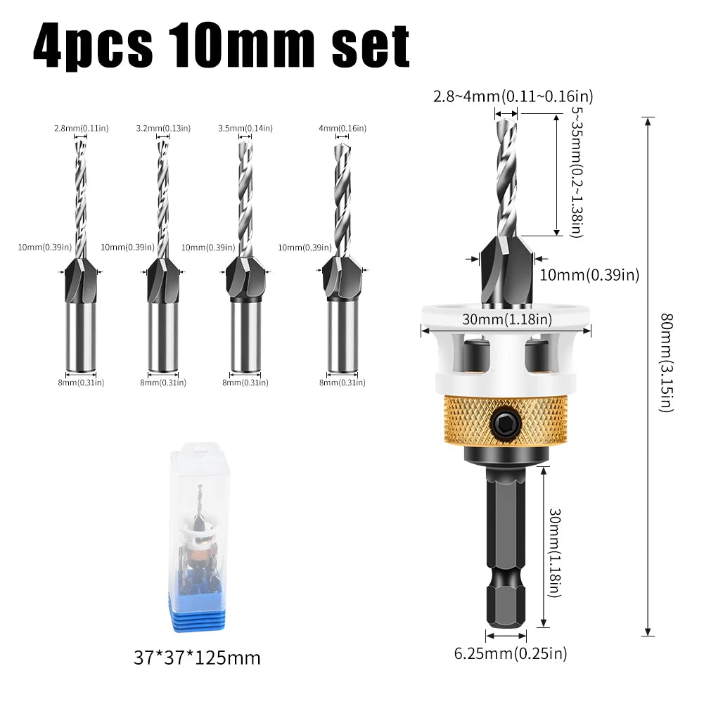 Verstellbarer Sechskant- und Vierkant-Blindlochbohrer für Holzbearbeitung