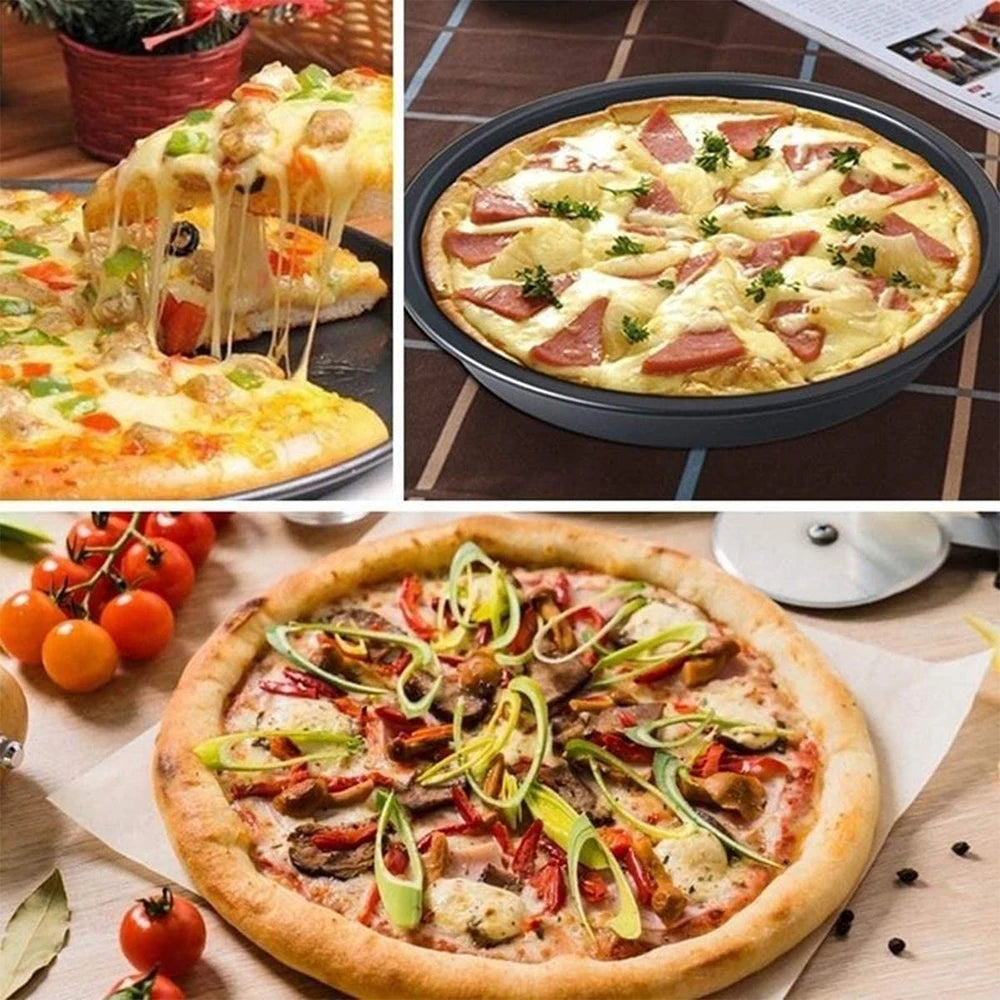 Knusprig - mühelos: Antihaft-Pizza Backform aus Kohlenstoffstahl 7-10 Zoll