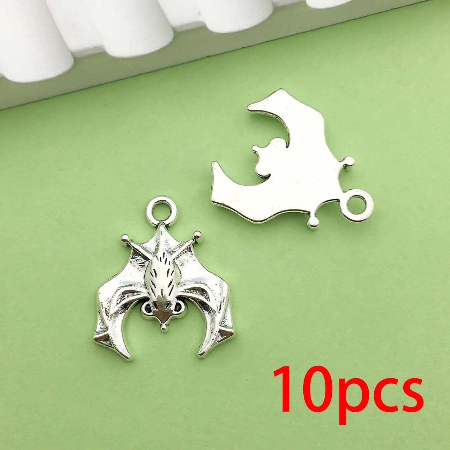 10 12er Set Gothic Fledermaus Charms aus Metall für DIY Schmuck