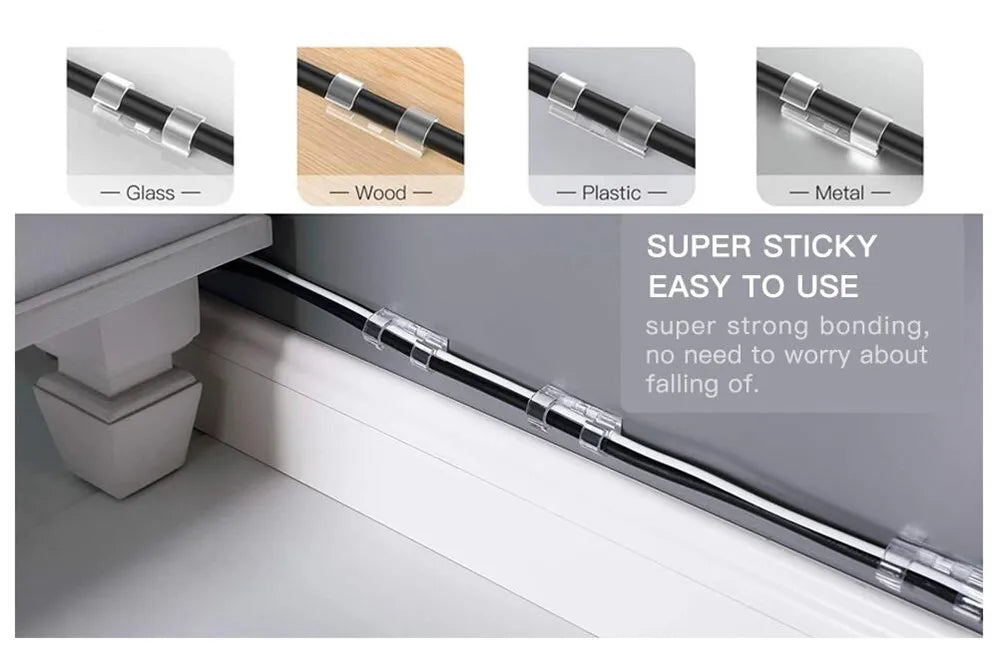 Kabel Organizer Clips Kabelmanagement für USB Lade Daten Leitung 16 Stück