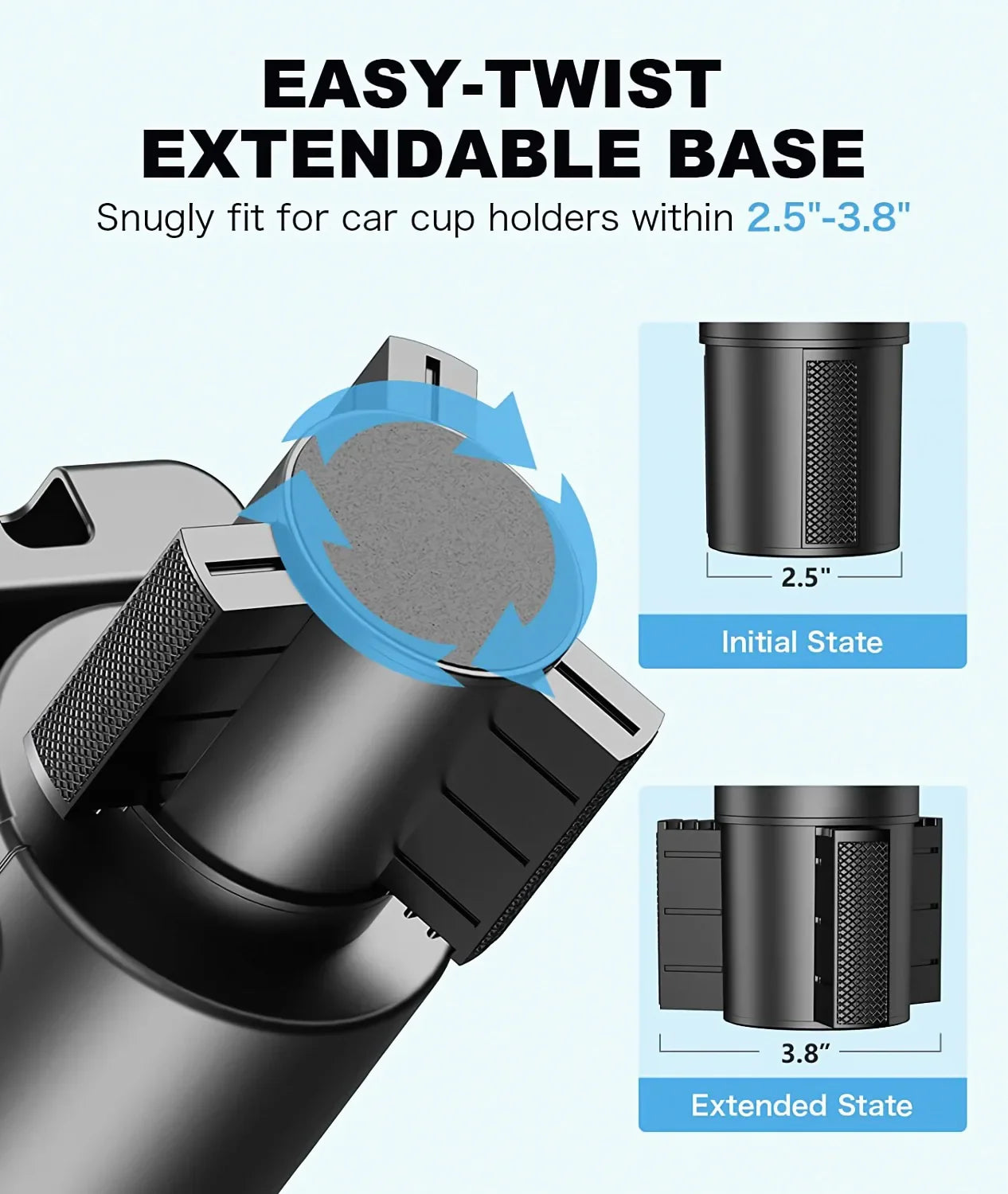 Großer verstellbarer Getränkehalter für das Auto