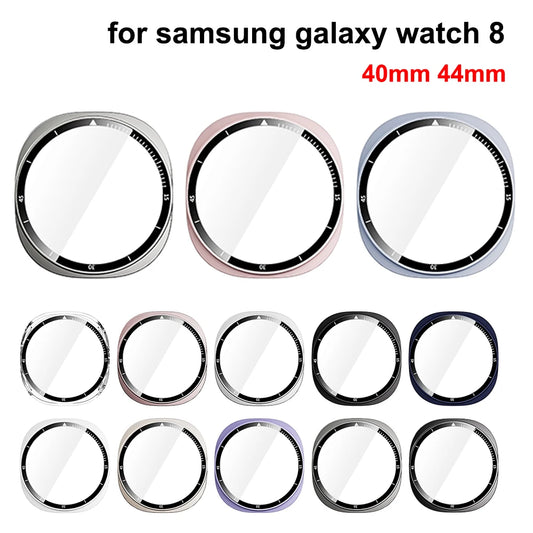 Schutzcover aus gehärtetem Glas mit PC-Rahmen für Smartwatches 40/44mm