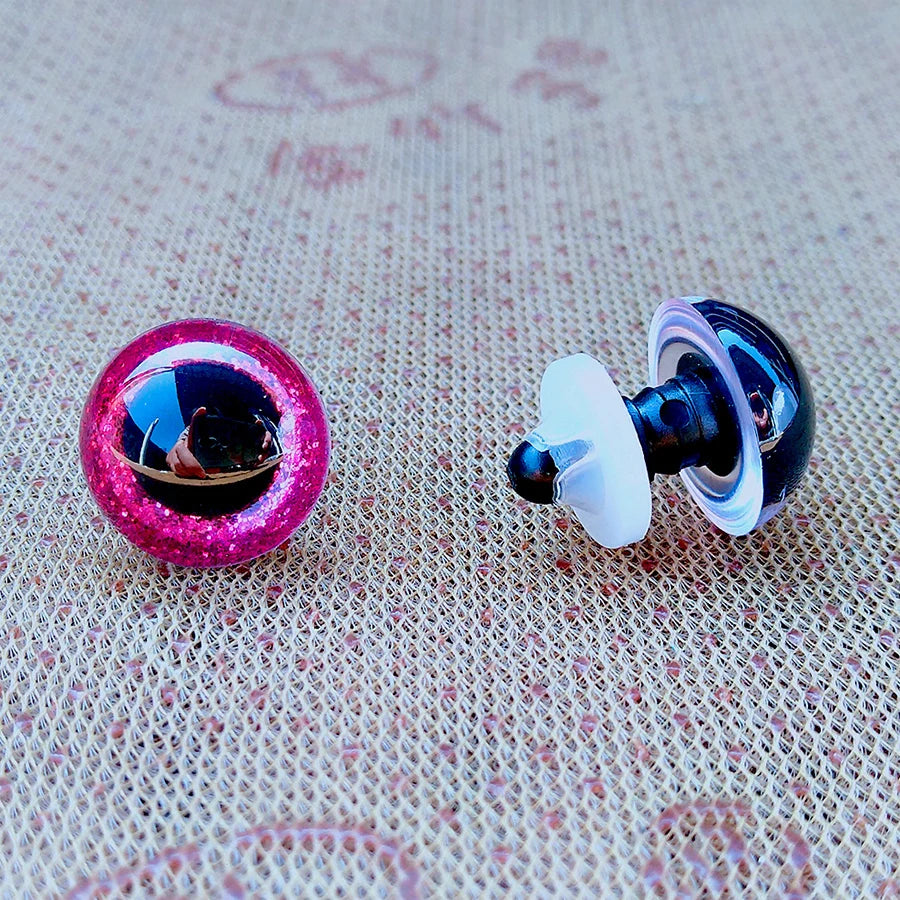 20 Stück Sicherheitsaugen Kunststoff Glitter Mix Größen für Amigurumi