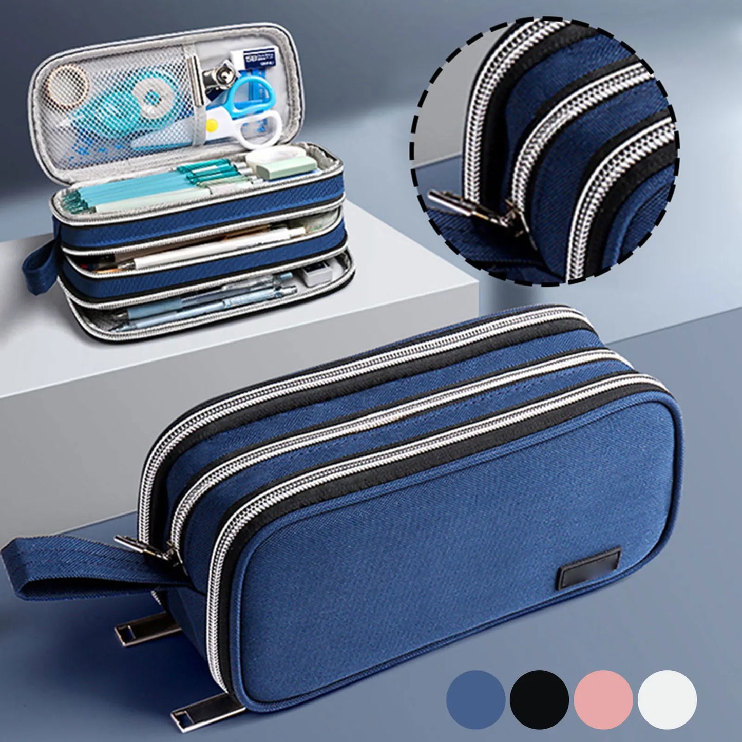 Federmäppchen große Kapazität mit 6 Fächern für Schule und Büro