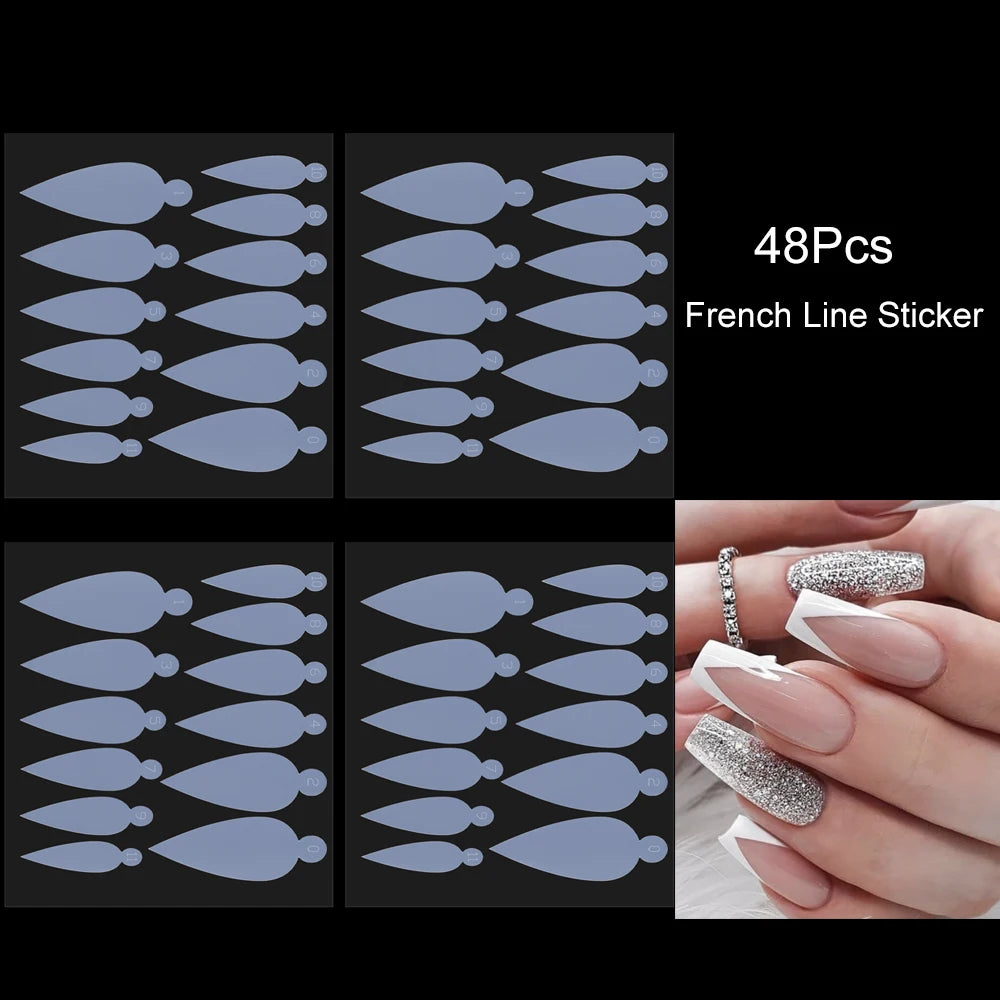 48er Set weiche Silikonpads für französische Nägel Maniküre