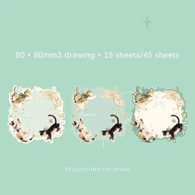 Geprägte Haftnotizen mit Katzenmotiv für kreatives Notieren und Markieren