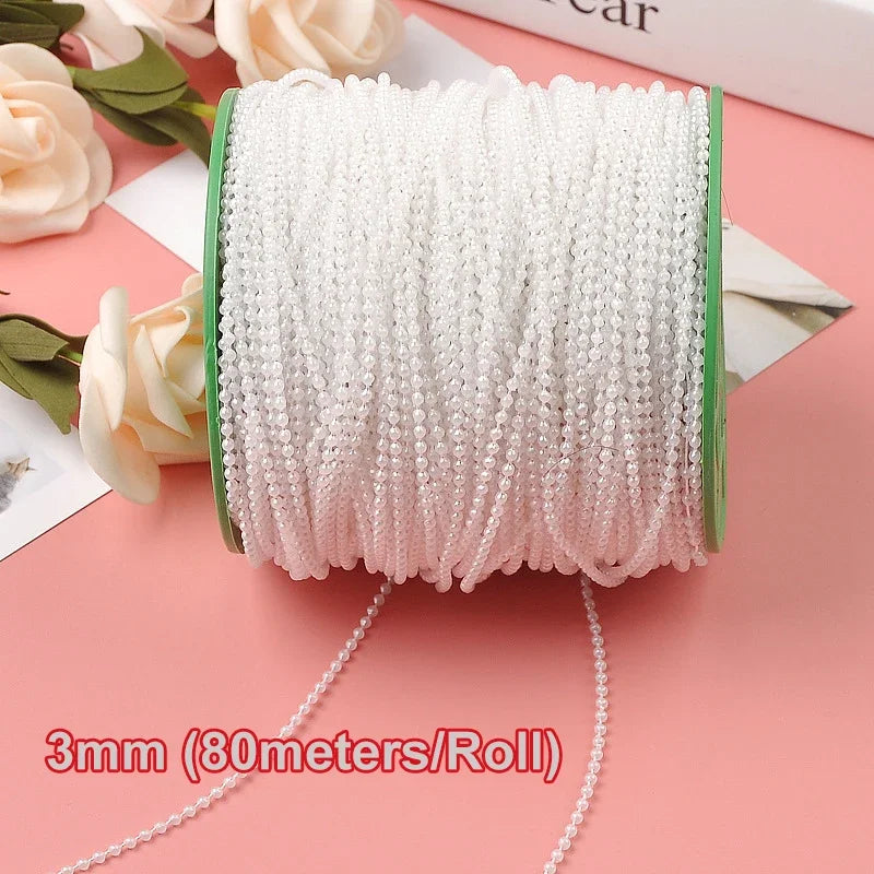 Elegante 5m Faux Perle Girlande 3-8mm – Perfekt für DIY Hochzeit - Party