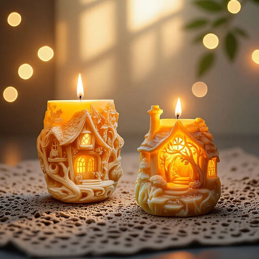 3D Silikonform Baum Haus für Kerzen, Beton, Gips – DIY Geschenk