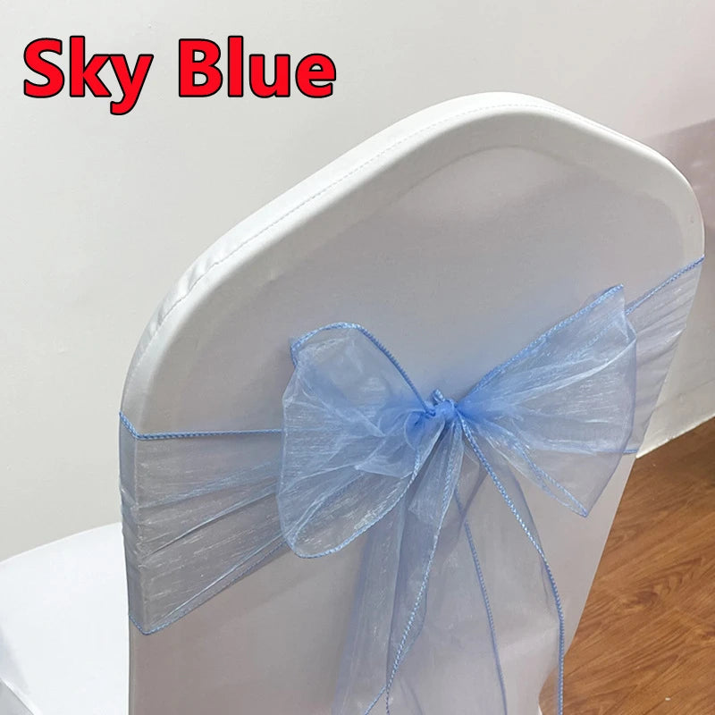 Elegante Organza Stuhlschärpen für Hochzeitsdekoration