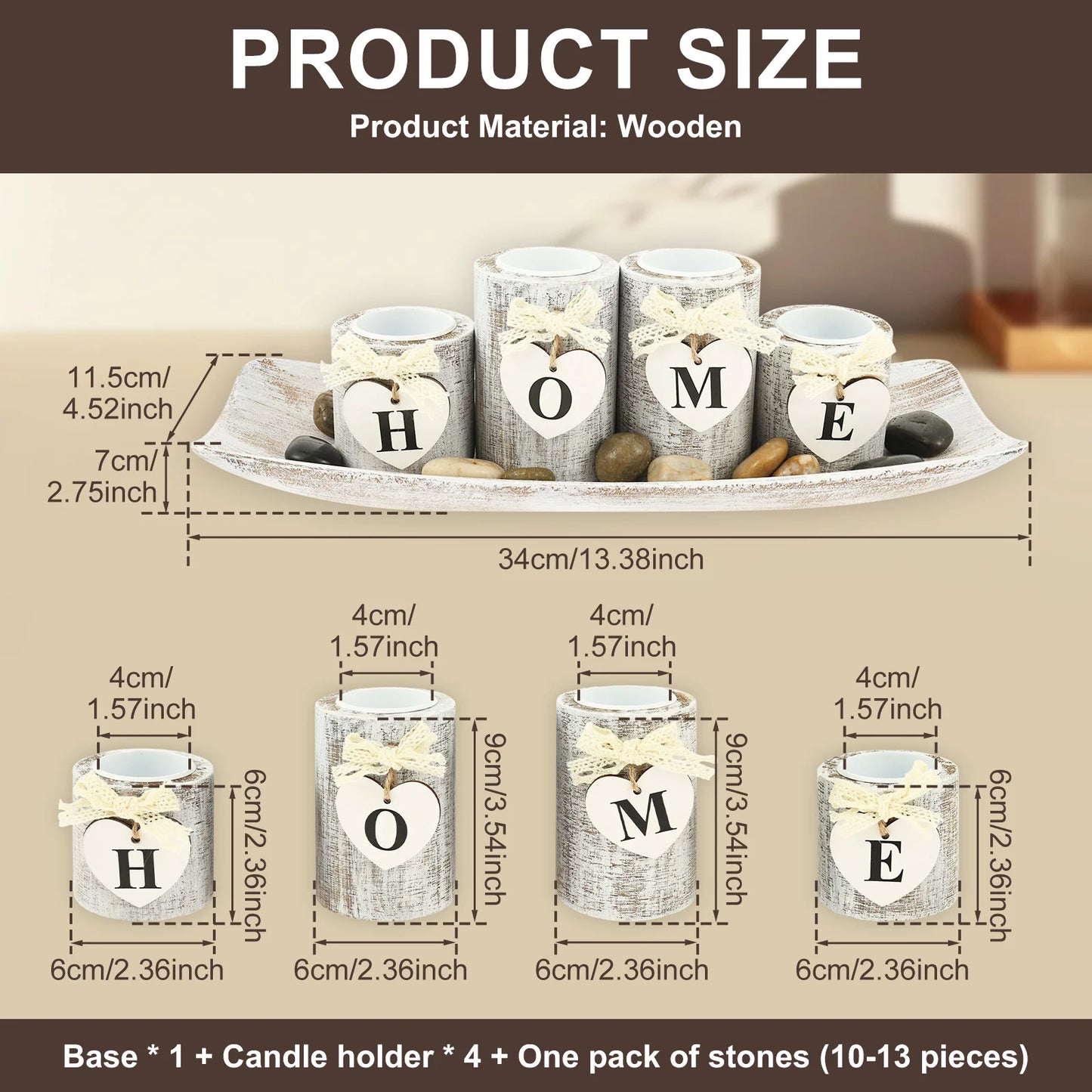 Kerzenhalter Set Holz Teelicht Tablett Esstisch Wohnzimmer Bad De