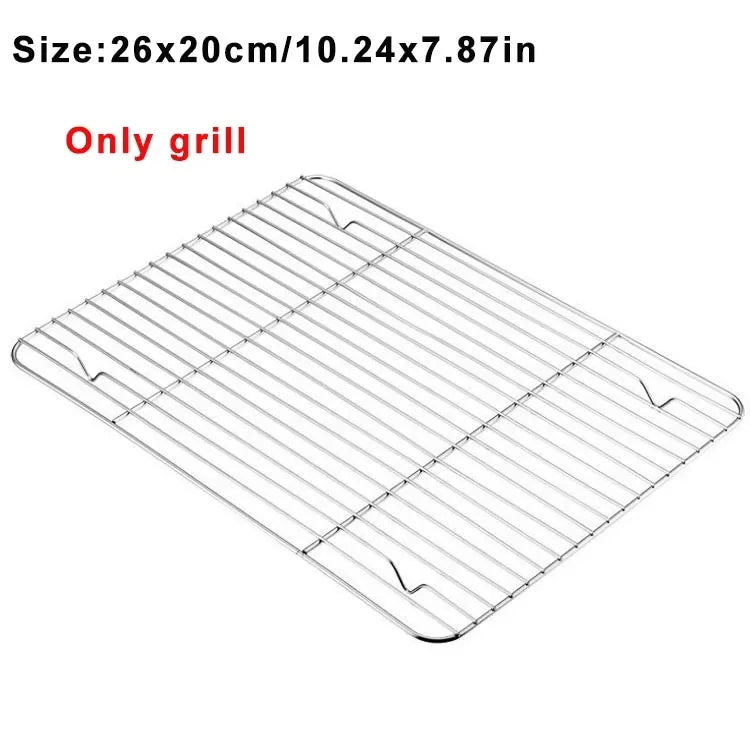 Rechteckiges Edelstahl Backform Set mit abnehmbarem Kühlregal