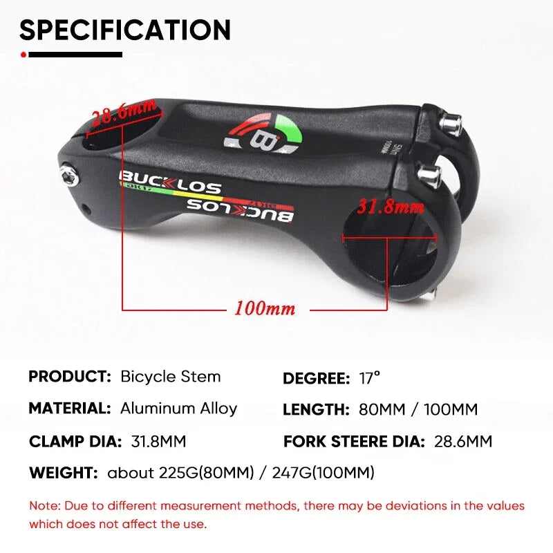 Fahrrad Lenker Vorbau -17° Aluminium für MTB BMX Rennrad 70 80 100mm