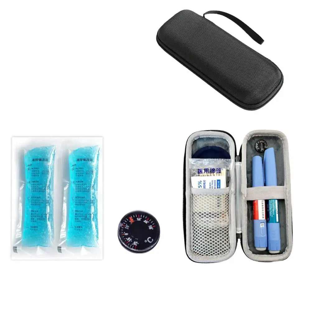 Wasserdichte Insulin-Kühltasche mit 2 Gelpacks - Gelstiftbeutel – mobiler Schutz