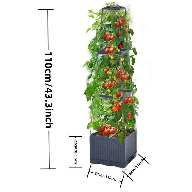 Vertikaler Pflanzturm Mehrschichtig für Balkon und Gemüseanbau