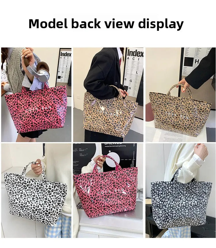 Leichte Damenhandtasche mit großem Fassungsvermögen im Leopardenmuster