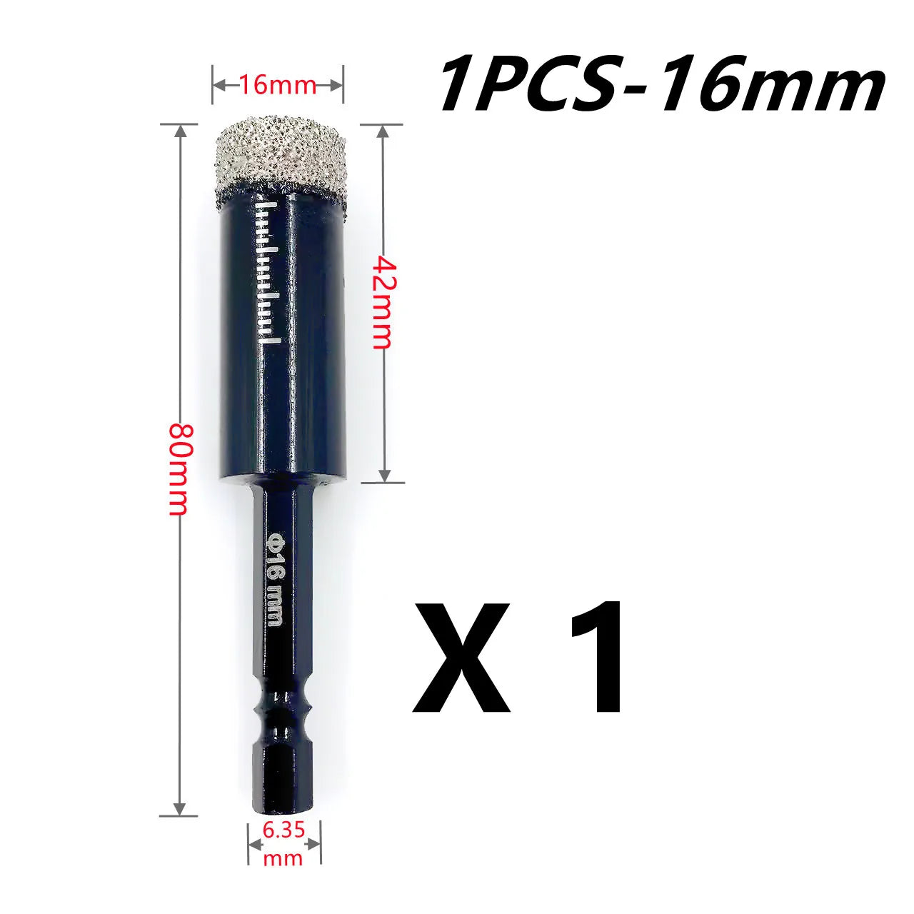 5-16mm Diamantbohrer Set für Fliesen, Marmor, Granit – Sechskantschaft Trocken