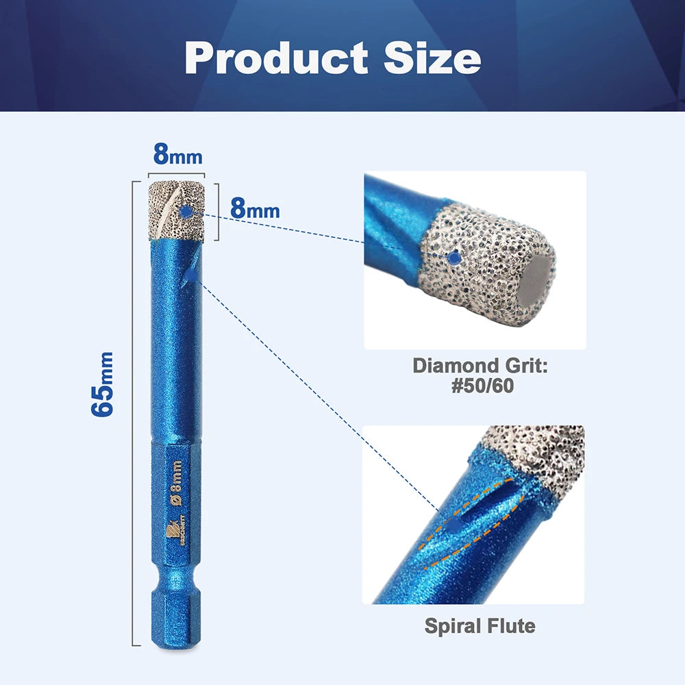 Diamantbohrer Schnellverschluss 6-14mm sechseckig für Fliesen Granit Marmor