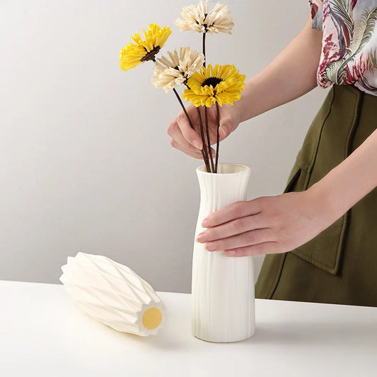 Kleine Kunststoff Vase Nordic Stil Weiß Rutschfest Für Wohnzimmer Deko