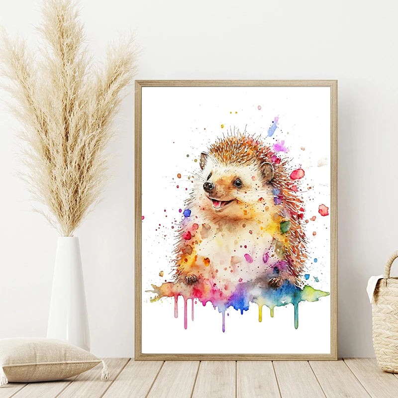 Aquarell Safari Tiere Wandbild für Baby Kinderzimmer Dekoration