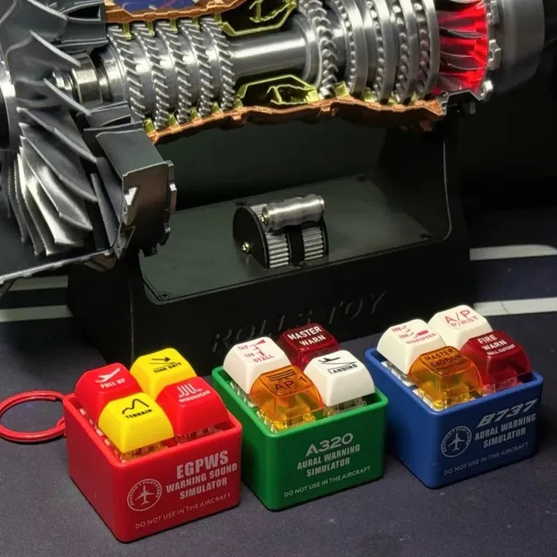 Tragbarer Flugzeug Notfall Sound Simulator Schlüsselanhänger mit Alarm