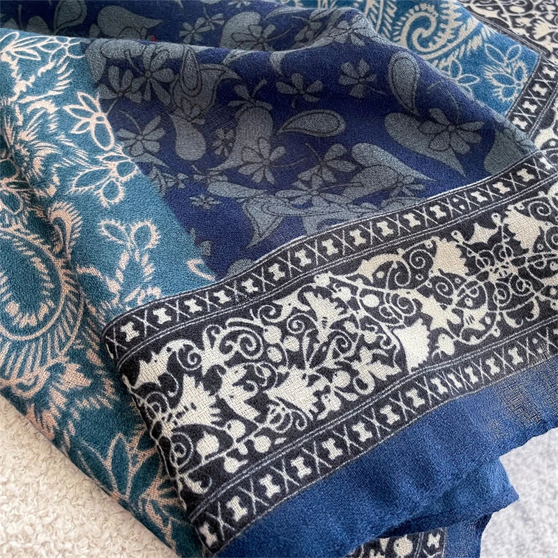 Damen Schal aus Polyester Paisley-Muster Lang Warm Mode Herbst Winter