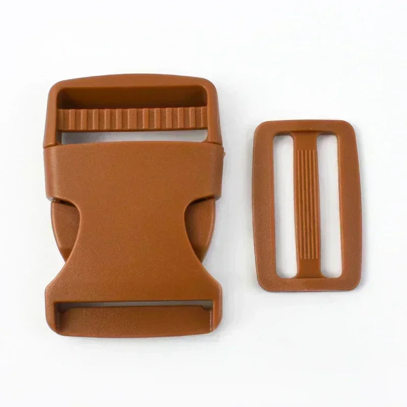 38mm Kunststoff Set: Schnellverschluss Schnallen & Tri-Glide für Rucksack Gürtel