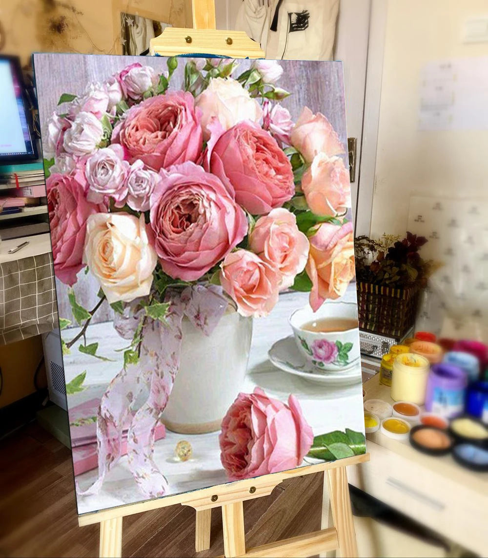 Malen nach Zahlen Leinwand 40x50cm Landschaft DIY Ölbild für Erwachsene