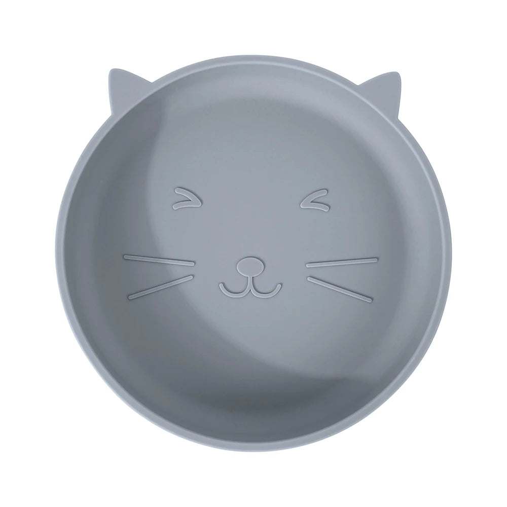 Silikon Baby Teller Saugplatte Katze Form BPA frei kindgerechtes Geschirr