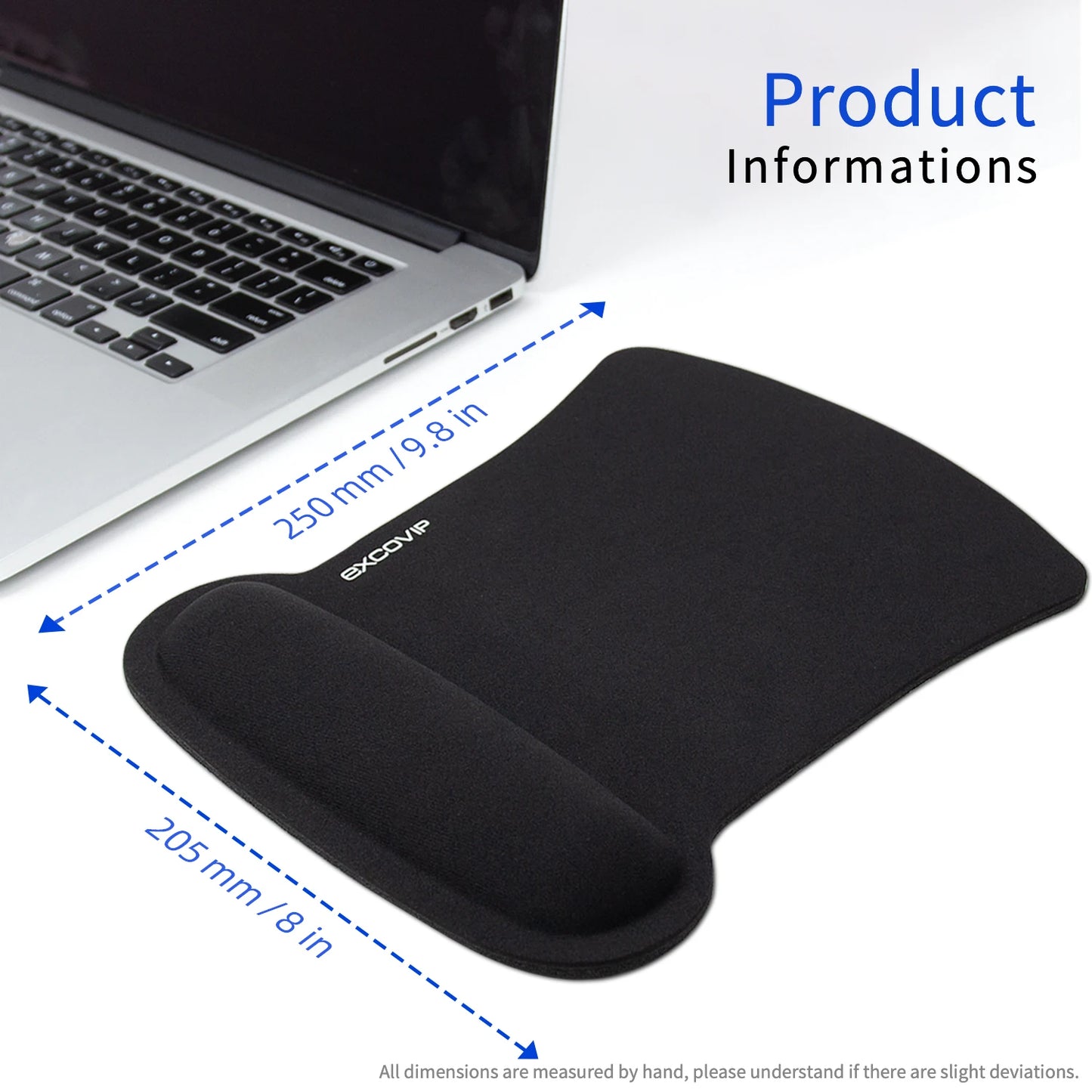Ergonomisches Mauspad mit Memory-Schaum Handgelenkstütze rutschfest 250x205mm