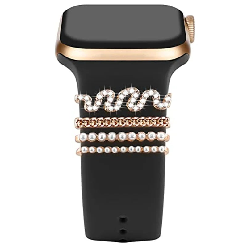Dekoration für Apple Watch Band Ultra2 10 9 8 Diamant Schmuck Armband Zubehör für Samsung/Huawei Uhr 20/22mm Armband Charms-Yabubest - Home & More
