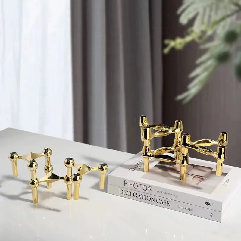 Moderner Metall Kerzenhalter Nordic Stil Wohnzimmer Dekoration Silber