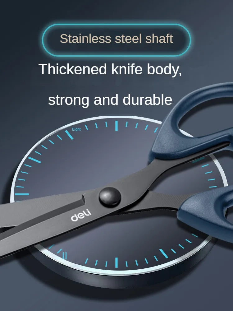 Vielseitige Edelstahl Schere für Büro, Haushalt und Hobby, schwarz