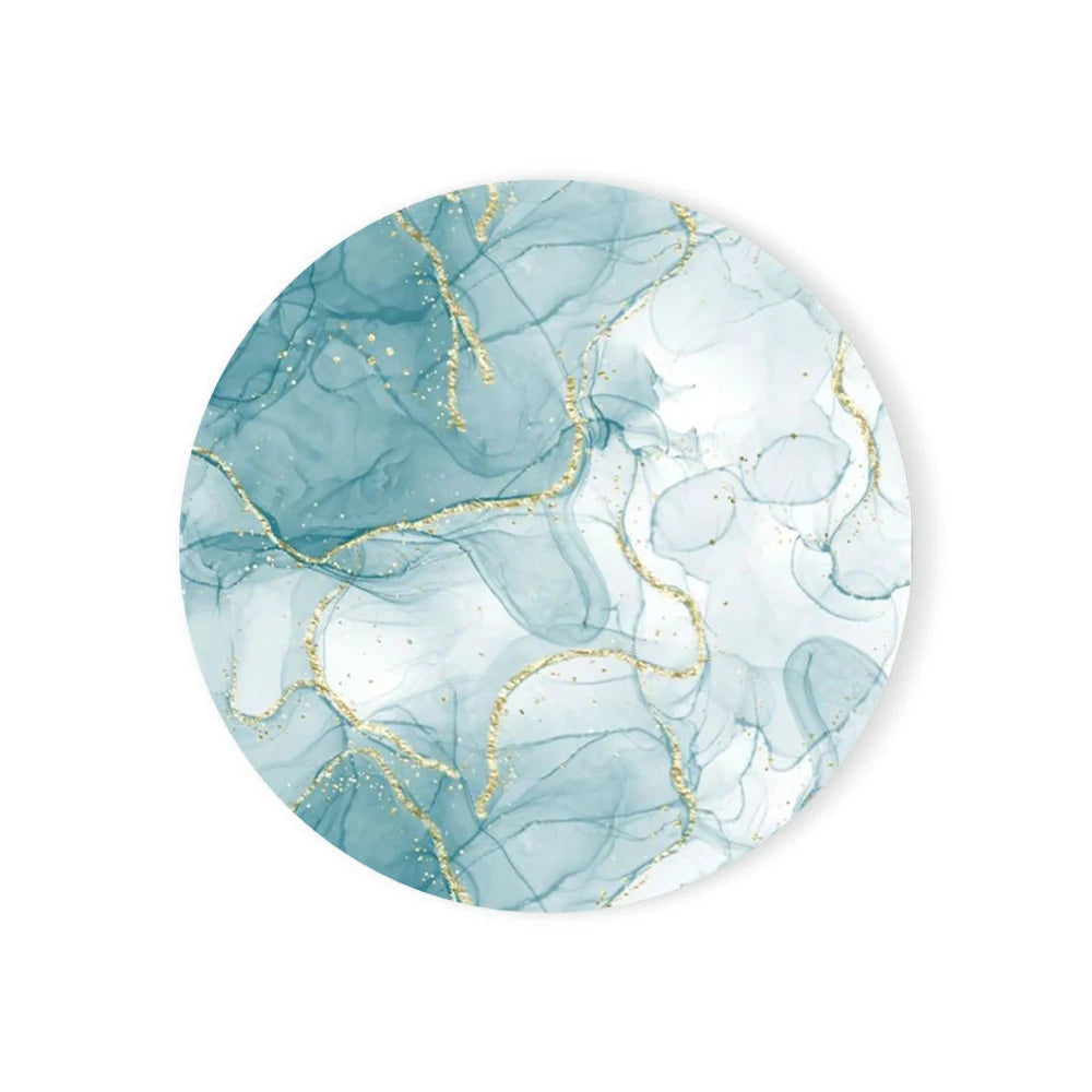 Runder Keramikuntersetzer mit Korksockel Marmoroptik für Tischdeko