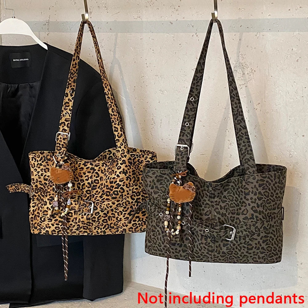 Leichte Damen Umhängetasche mit großem Fassungsvermögen und Leopardenmuster