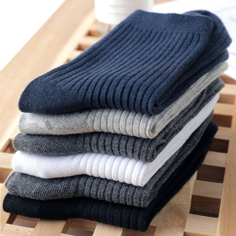 Atmungsaktive reine Baumwollsocken 5er Pack für Herren Business